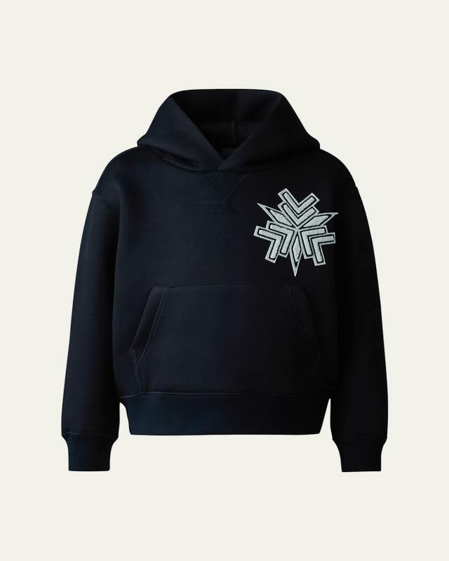 Kid's Dru Snowflake Embroidered Hoodie, Size 8-14